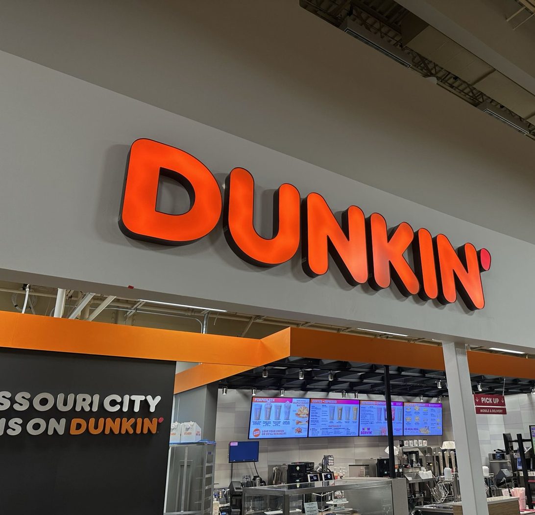 Finished Dunkin counter and illuminated signage